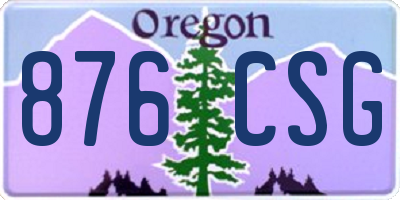OR license plate 876CSG