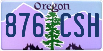 OR license plate 876CSH