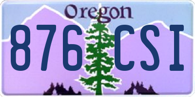 OR license plate 876CSI