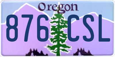 OR license plate 876CSL