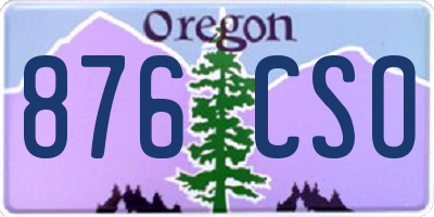 OR license plate 876CSO