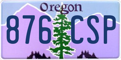 OR license plate 876CSP