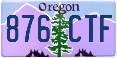 OR license plate 876CTF