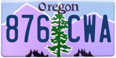 OR license plate 876CWA