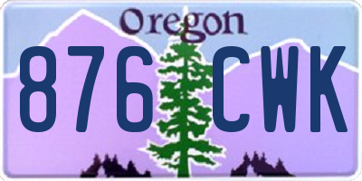 OR license plate 876CWK