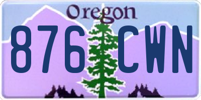 OR license plate 876CWN