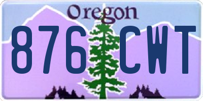 OR license plate 876CWT