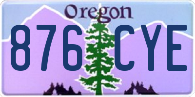OR license plate 876CYE