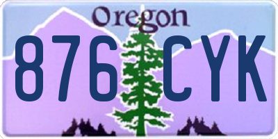 OR license plate 876CYK