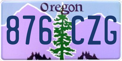 OR license plate 876CZG