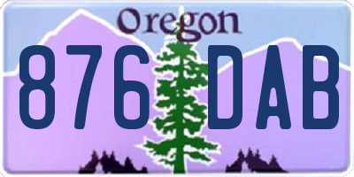 OR license plate 876DAB