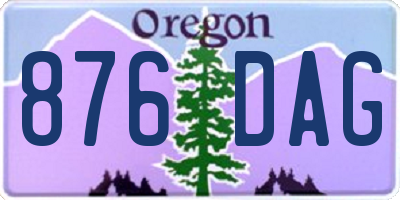 OR license plate 876DAG