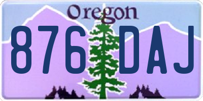 OR license plate 876DAJ