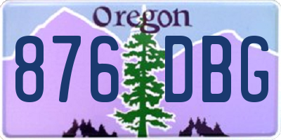 OR license plate 876DBG