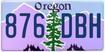 OR license plate 876DBH
