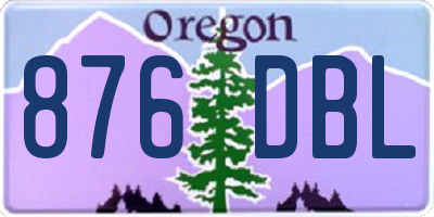 OR license plate 876DBL