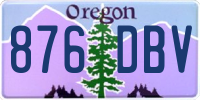 OR license plate 876DBV
