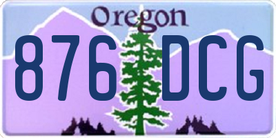 OR license plate 876DCG