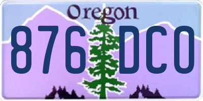 OR license plate 876DCO