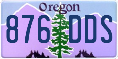 OR license plate 876DDS