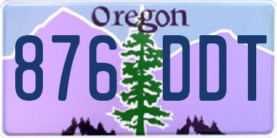 OR license plate 876DDT