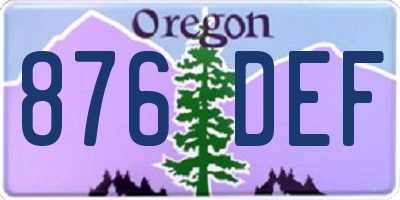 OR license plate 876DEF