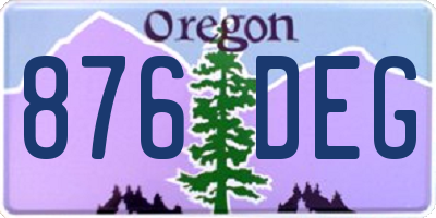 OR license plate 876DEG
