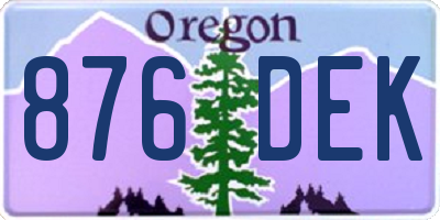 OR license plate 876DEK