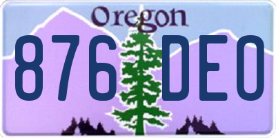 OR license plate 876DEO