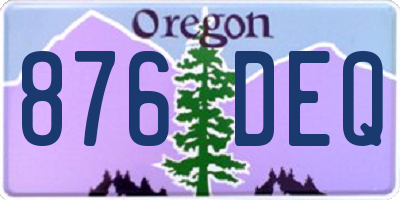 OR license plate 876DEQ