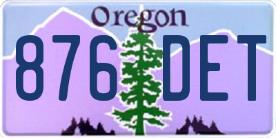 OR license plate 876DET