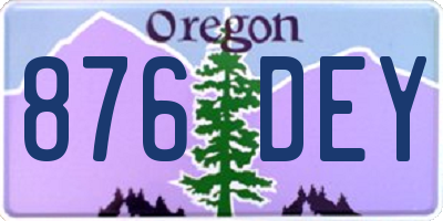 OR license plate 876DEY