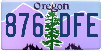 OR license plate 876DFE