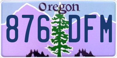OR license plate 876DFM
