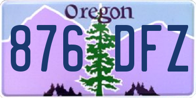 OR license plate 876DFZ