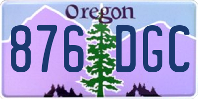 OR license plate 876DGC