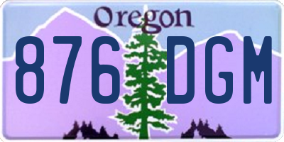 OR license plate 876DGM