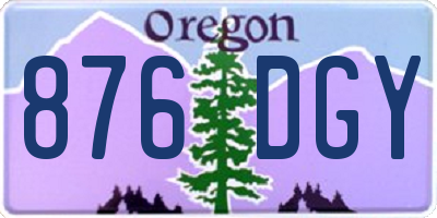 OR license plate 876DGY