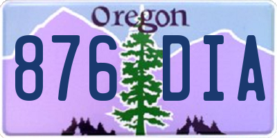 OR license plate 876DIA