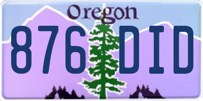 OR license plate 876DID