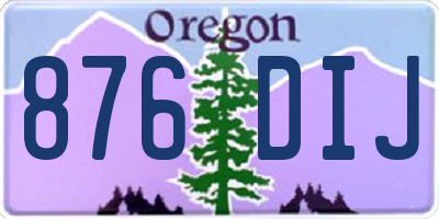 OR license plate 876DIJ