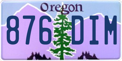 OR license plate 876DIM