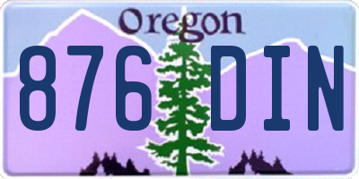 OR license plate 876DIN