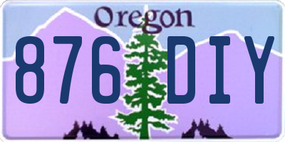 OR license plate 876DIY