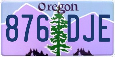 OR license plate 876DJE