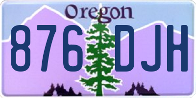 OR license plate 876DJH