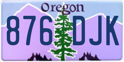 OR license plate 876DJK