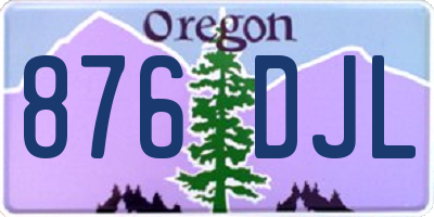 OR license plate 876DJL