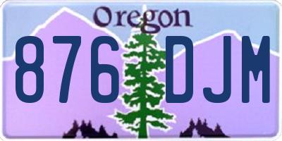 OR license plate 876DJM