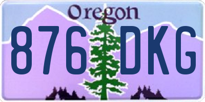 OR license plate 876DKG